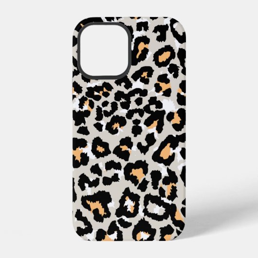 ヒョウ柄の無色の無毛の柄 iPhoneケース (裏面)