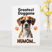 ヒョウ柄の犬のHUMOMカード カード (黄色い花)
