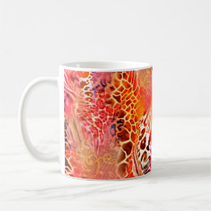 ヒョウ柄の生地ヒョウ，抽象芸術，動物 コーヒーマグカップ