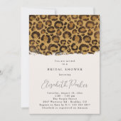 ヒョウ柄の結婚前お披露目パーティー招待状 招待状 (正面)