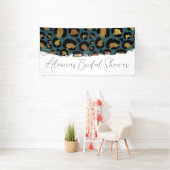 ヒョウ柄の結婚前お祝いパーティーバナー 横断幕 (インサイチュ)