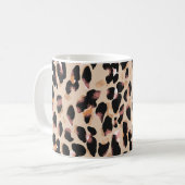 ヒョウ柄の継ぎ目のない模様 コーヒーマグカップ (正面左)