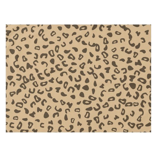 ヒョウ柄の肌のテクスチャのタンデザイン テーブルクロス (正面(横))