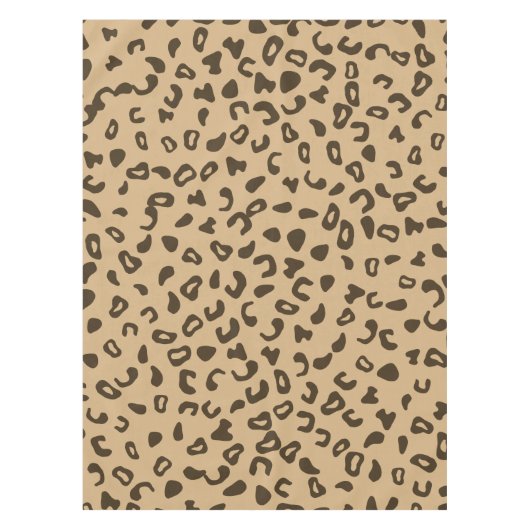 ヒョウ柄の肌のテクスチャのタンデザイン テーブルクロス (正面)