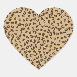 ヒョウ柄の肌のテクスチャデザイン ハートシール