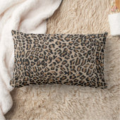 ヒョウ柄の腰枕 ランバークッション (ブランケット)