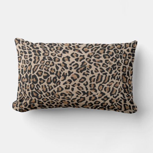 ヒョウ柄の腰枕 ランバークッション (正面)