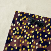 ヒョウ柄の茶色の黒い黄金のブロンズのモノグラム ビーチタオル (インサイチュ)