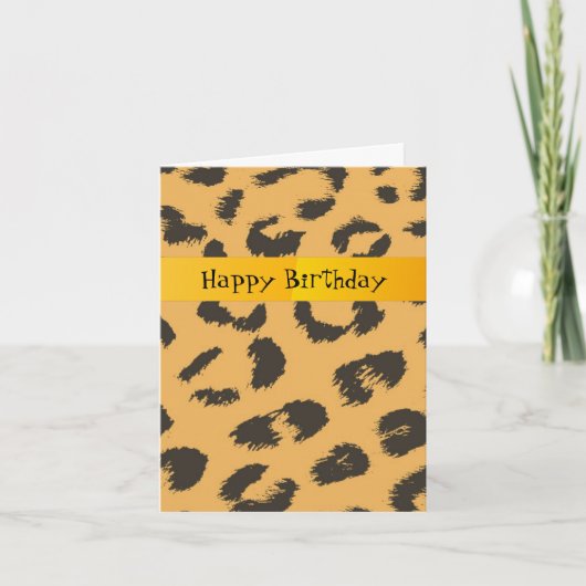 ヒョウ柄の誕生日 カード (正面)
