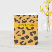 ヒョウ柄の誕生日 カード (黄色い花)