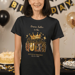 ヒョウ柄の誕生日 女王様 60歳の誕生日 Tシャツ