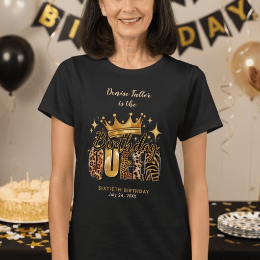 ヒョウ柄の誕生日 女王様 60歳の誕生日 Tシャツ