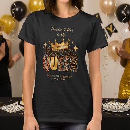 ヒョウ柄の誕生日 女王 四十代 誕生日 Tシャツ