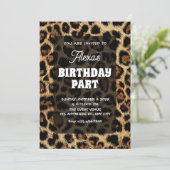 ヒョウ柄の誕生日 招待状 (スタンド正面)