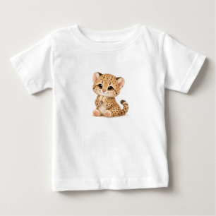 ヒョウ柄の赤ちゃんTシャツ – かわいいスポットとストライプの赤ちゃん服 ベビーTシャツ