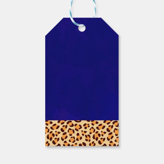 ヒョウ柄の野生動物さん縁どありがとう ギフトタグ (裏面)