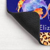 ヒョウ柄の野生動物たち マウスパッド (コーナー)