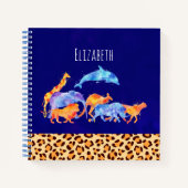 ヒョウ柄の野生動物縁ど類 ノートブック (正面)