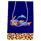 ヒョウ柄の野生動物縁ど類 ミディアムペーパーバッグ (裏面)