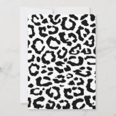 ヒョウ柄の黒と白のウェディング 招待状 (裏面)