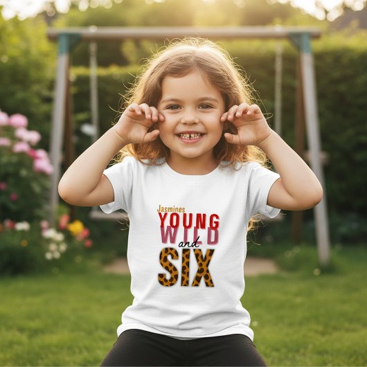 ヒョウ柄の6歳誕生日コーデ トドラーTシャツ