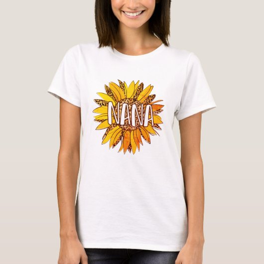 ヒョウ柄ひまわりNANA Tシャツ (正面)