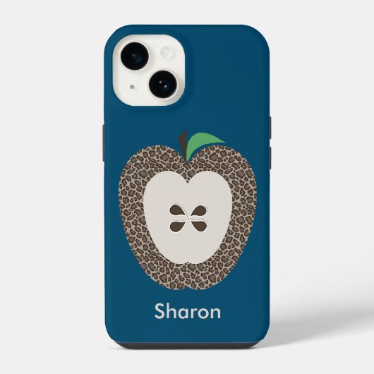 ヒョウ柄アップルの教師用 Case-Mate iPhoneケース iPhone 14ケース (裏面)