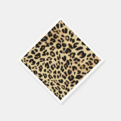 ヒョウ柄アニマルプリントブラック/金ゴールド スタンダードカクテルナプキン (角)