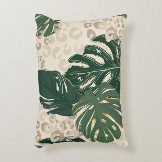 ヒョウ柄アニマルプリント継ぎ目無しデザイン アクセントクッション (正面(垂直))