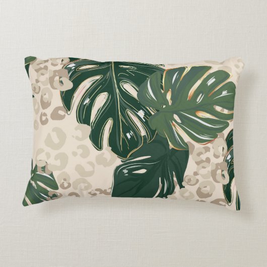 ヒョウ柄アニマルプリント継ぎ目無しデザイン アクセントクッション (裏面)