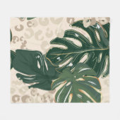 ヒョウ柄アニマルプリント継ぎ目無しデザイン フリースブランケット (正面(横))