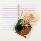 ヒョウ柄イヤリング付き力を持った黒人女性 ノートブック (内側)