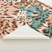 ヒョウ柄イラストレーション、アニマルプリント シェルパブランケット (3/4)