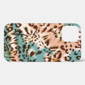 ヒョウ柄イラストレーション、アニマルプリント  Case-Mate iPhoneケース (裏面 (横))