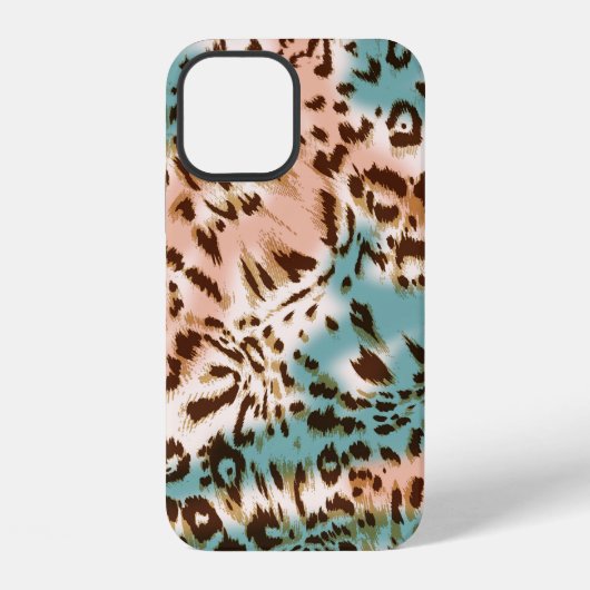 ヒョウ柄イラスト、動物柄  iPhoneケース (裏面)