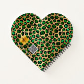 ヒョウ柄エメラルドグリーン金ゴールド女子校 ノートブック (裏面)