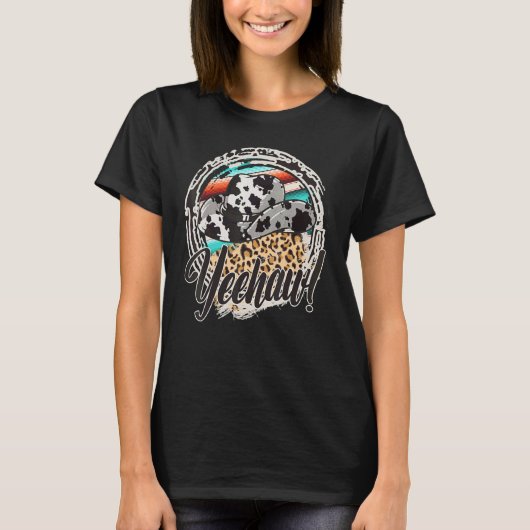ヒョウ柄カウプリントセラペロデオ Tシャツ (正面)