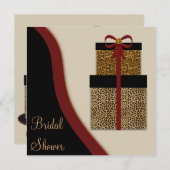 ヒョウ柄ギフト ヒョウ柄ブライズシャワー 招待状 (正面/裏面)