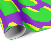 ヒョウ柄グリーンパープルイエロー ラッピングペーパー (ロールコーナー)