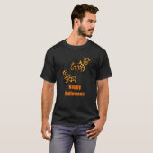 ヒョウ柄コウモリ ハロウィン ゴースト 怖い Tシャツ (正面フル)