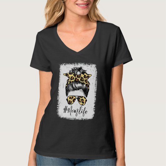 ヒョウ柄サングラスでおしゃれママライフ クールM Tシャツ (正面)