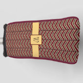 ヒョウ柄シェブロンパターカバー ゴルフヘッドカバー (正面)