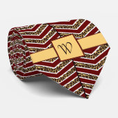 ヒョウ柄シェブロンメンズネックタイ ネクタイ (ロール)