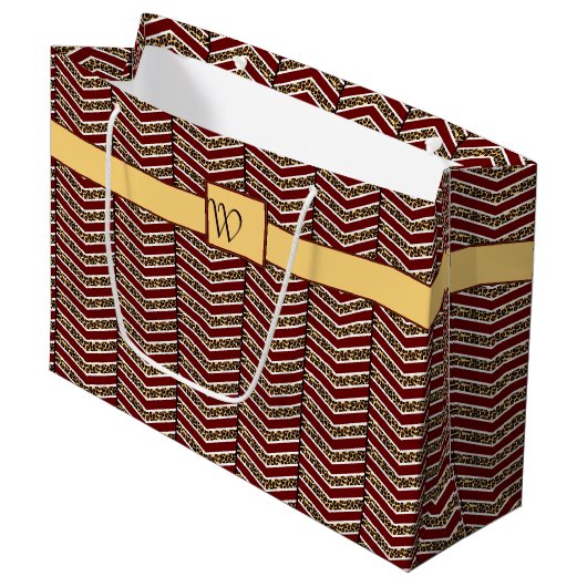 ヒョウ柄シェブロン抱き枕 ラージペーパーバッグ (正面アングル)