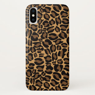 ヒョウ柄ジャングルオリジナルブラウン iPhone X ケース