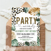 ヒョウ柄ジャングル誕生日 招待状