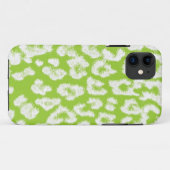 ヒョウ柄スキンファー、ライムとホワイト Case-Mate iPhoneケース (裏面(横))