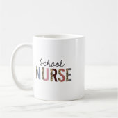 ヒョウ柄スクールナース 半袖Tシャツ 学校に戻ろう コーヒーマグカップ (左)