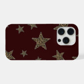 ヒョウ柄スターのスマホケース iPhoneケース (裏面横)