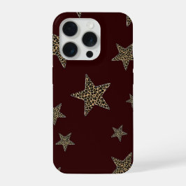 ヒョウ柄スターのスマホケース iPhone 15 PROケース